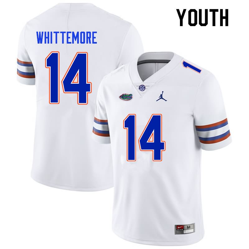 NCAA Florida Gators Trent Whittemore Youth #14 Nike White Stitched Authentic College Football Jersey IFB0764GI